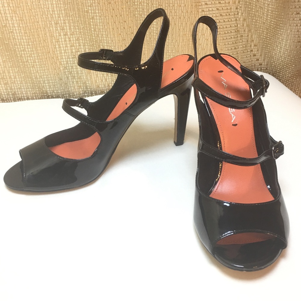 Via Spiga Black Strappy Heels Sz:6M